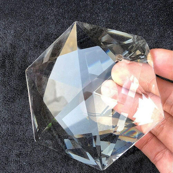 Planet Gates Judaism Glass Prisms Pendant Hexagram Ornament Craft Clear Crystal Chandelier Art 100mm Large Faceted Hanging Part