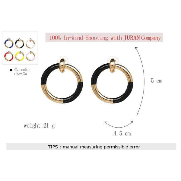 Planet Gates JURAN Gold & White Colors Round Geometric Metal Drop Dangle Earring 2018 New Arrival Statement Earrings For Women Bijoux