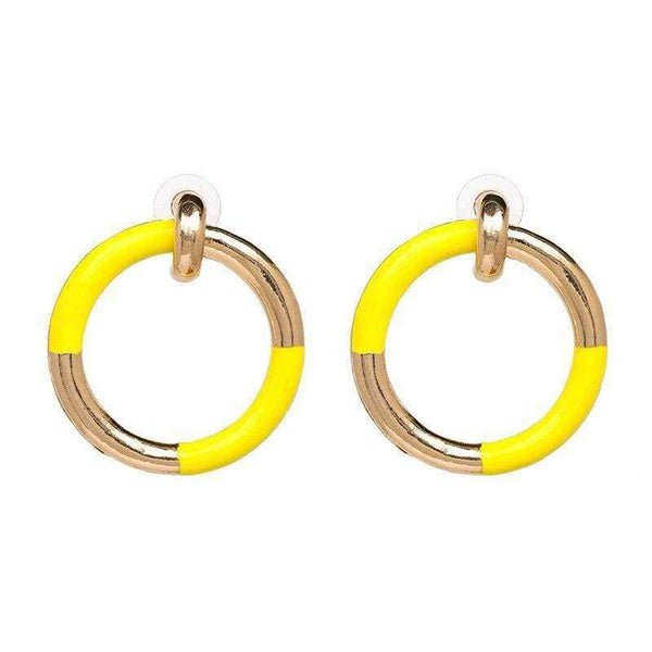 Planet Gates JURAN Gold & White Colors Round Geometric Metal Drop Dangle Earring 2018 New Arrival Statement Earrings For Women Bijoux