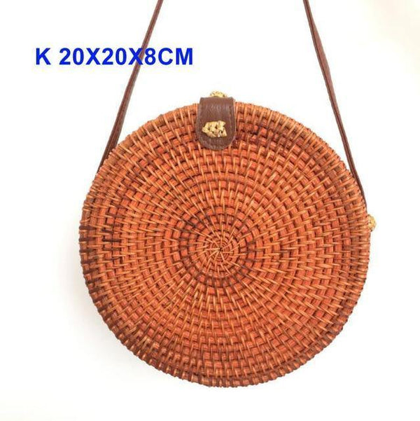 Planet Gates k ju Round Straw Bags Women Summer Rattan Bag Handmade Woven Beach Cross Body Bag Circle Bohemia Handbag Bali Lowest price L31
