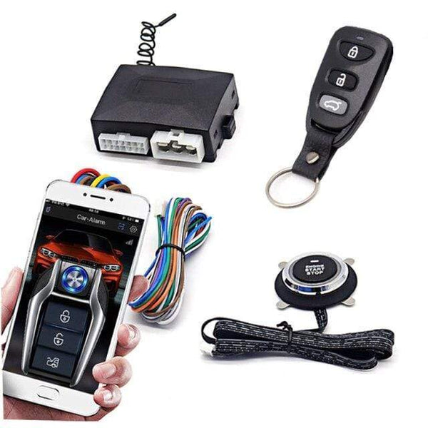 Planet Gates K001LY Remote Control Car Engine Start Stop Button Remotly Ignition System Autostart Central Locking Kit Ranged phone Keyless Entry