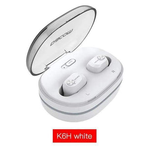 Planet Gates K6H White / China Wireless Earbuds Earphones Mini Twins Headset Stereo Bluetooth Earphone Wireless Headphones with 1100mAh Box