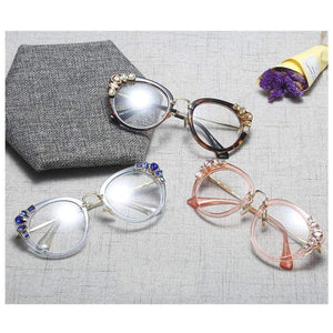 Planet Gates Kachawoo rhinestone eyeglasses ladies luxury transparent sexy cat eye eyewear frames women decoration accessories