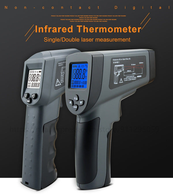 Planet Gates Kaemeasu Digital Infrared Thermometer -50~1600 Measuring Range,Non-Contact, Safety,Cooking,Industrial Electronic Thermometer Gun