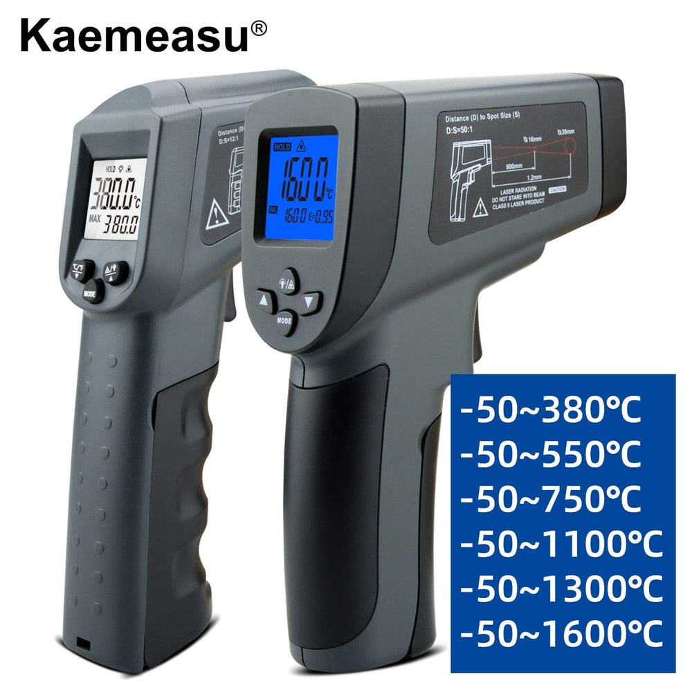 Planet Gates Kaemeasu Digital Infrared Thermometer -50~1600 Measuring Range,Non-Contact, Safety,Cooking,Industrial Electronic Thermometer Gun