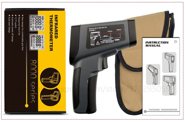 Planet Gates Kaemeasu Digital Infrared Thermometer -50~1600 Measuring Range,Non-Contact, Safety,Cooking,Industrial Electronic Thermometer Gun