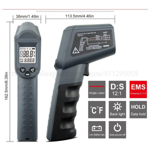Planet Gates Kaemeasu Digital Infrared Thermometer -50~1600 Measuring Range,Non-Contact, Safety,Cooking,Industrial Electronic Thermometer Gun