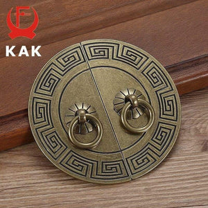 KAK Vintage Antique Bronze Cabinet Handles Chinese Style Furniture Handle Drawer Knobs Wardrobe Door Pulls Furniture Hardware