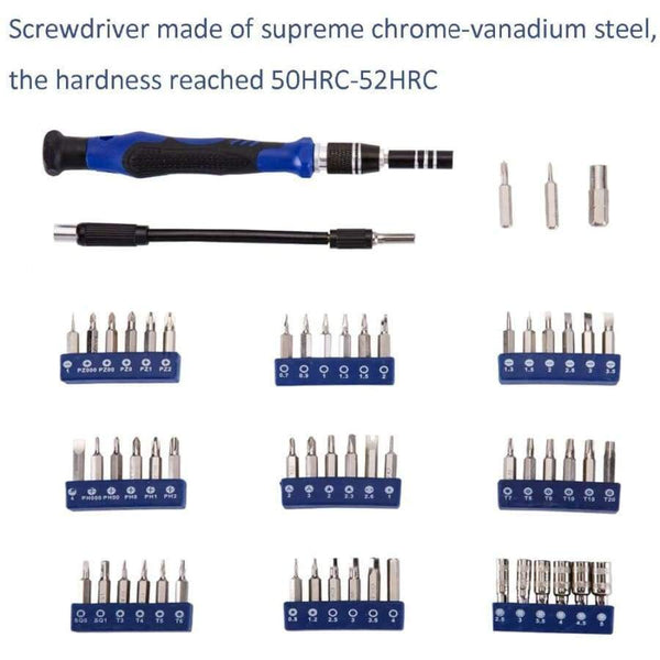 KALAIDUN 60 in 1 Precision Screwdriver set Repair Tool Kit Magnetic Screwdriver hand tools Flexible Shaft for iPhone Tablet PC