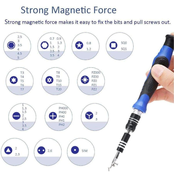 Planet Gates KALAIDUN 60 in 1 Precision Screwdriver set Repair Tool Kit Magnetic Screwdriver hand tools Flexible Shaft for iPhone Tablet PC