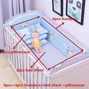 Planet Gates kaolabaobaolan 6pcs/set Blue Universe Design Crib Bedding Set Cotton Toddler Baby Bed Linens Include Baby Cot Bumpers Bed Sheet Pillowcase