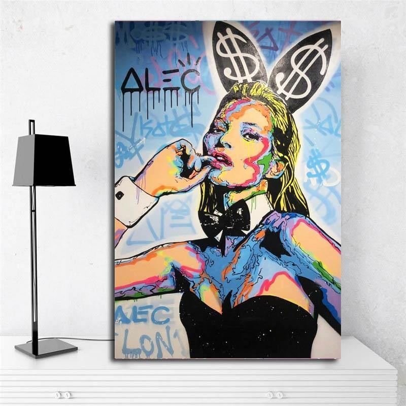 Kate Moss Playboyes ICON By Alec Monopolies Wall Art Canvas Posters Prints Painting Wall Pictures Office Living Room Home Decor