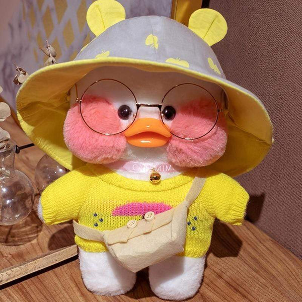 Planet Gates Kawaii Cartoon LaLafanfan 30cm Cafe Duck Plush Toy Stuffed Soft Kawaii Duck Doll Animal Pillow Birthday Gift for Kids Children