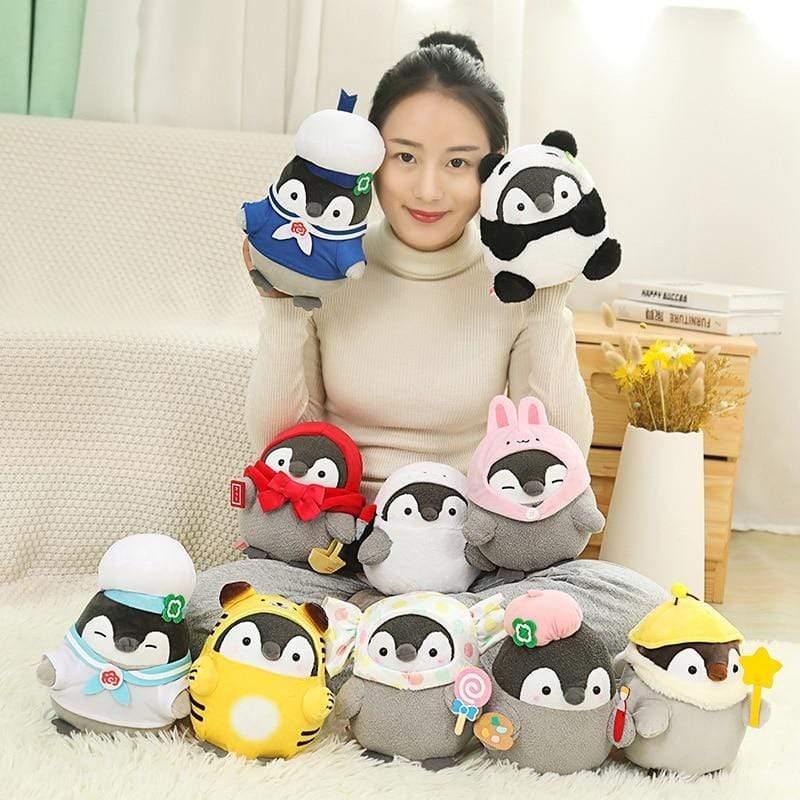Kawaii Penguin Stuffed Plush Doll Pendant Cosplay Rabbit&Panda&Tiger Toy Baby Soft Animal Penguin Doll Kids Girl Birthday Gift