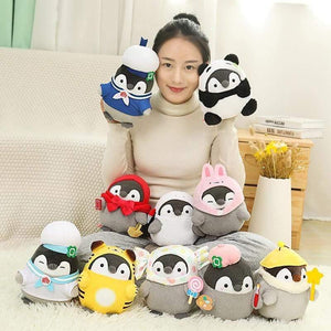 Kawaii Penguin Stuffed Plush Doll Pendant Cosplay Rabbit&Panda&Tiger Toy Baby Soft Animal Penguin Doll Kids Girl Birthday Gift