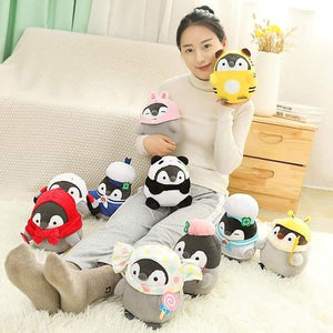 Kawaii Penguin Stuffed Plush Doll Pendant Cosplay Rabbit&Panda&Tiger Toy Baby Soft Animal Penguin Doll Kids Girl Birthday Gift