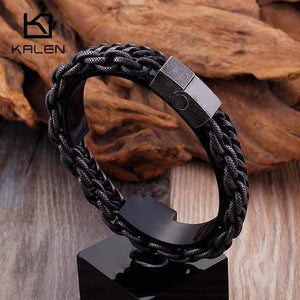 Planet Gates KB91534-BD / 21cm Stainless Steel Double Layer Link Chain Bracelets Men's Hip Hop Biker Hand Chain Bracelet Drop Shipping Jewelry