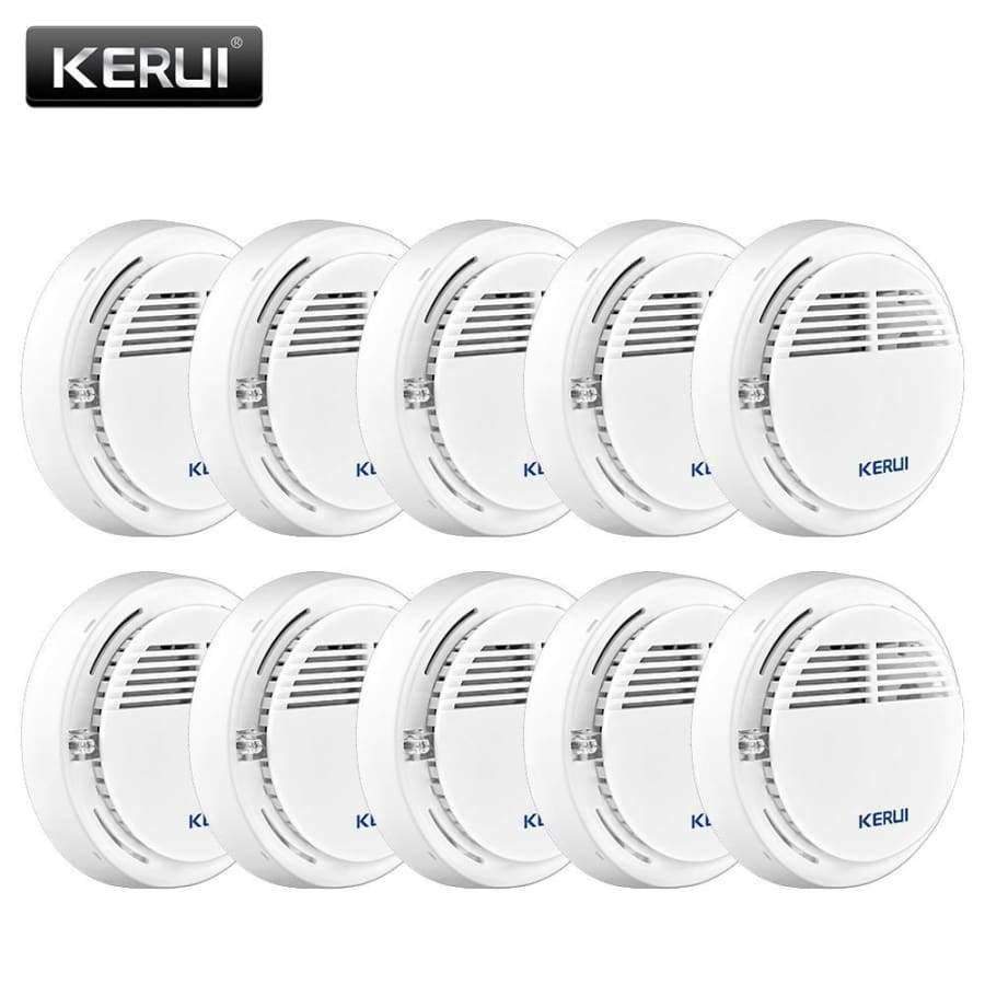 Planet Gates KERUI 10PCS Wireless Sensitive Fire Protection Smoke Detector Work Independently Home Warehouse Office Security Alarm