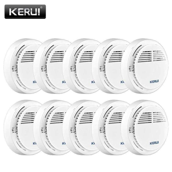 Planet Gates KERUI 10PCS Wireless Sensitive Fire Protection Smoke Detector Work Independently Home Warehouse Office Security Alarm