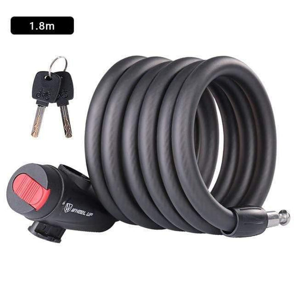 Planet Gates key 1.8m Bicycle Lock 1.2m 1.8m Road Mountain Bike Black Folding Cable Locks cycle lucchetto bici antivol velo MTB Key Code Bicycle Lock