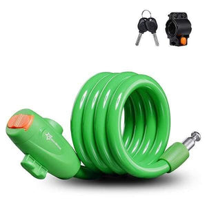 Planet Gates Key Lock Green Bicycle Lock Code Key Locks Bike Cycling Password Combination Security Steel Wire Locks Bicycle Accessories Multicolor