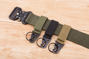 Planet Gates Keychain Military nylon metal button Oyster mouth shape Paste belts Cool alloy buckle men eagle belt