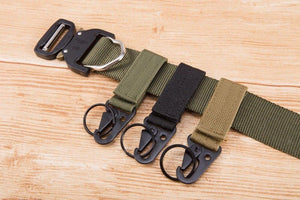 Planet Gates Keychain Military nylon metal button Oyster mouth shape Paste belts Cool alloy buckle men eagle belt