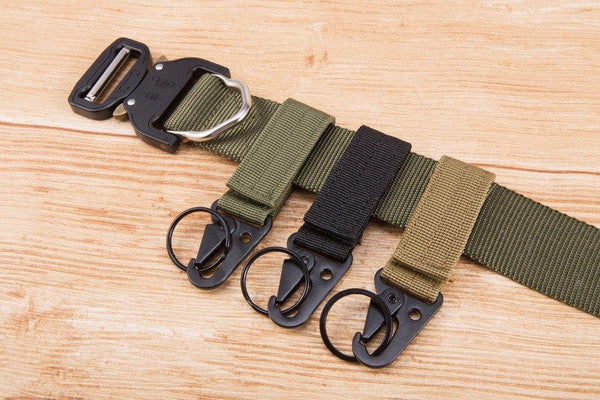 Planet Gates Keychain Military nylon metal button Oyster mouth shape Paste belts Cool alloy buckle men eagle belt