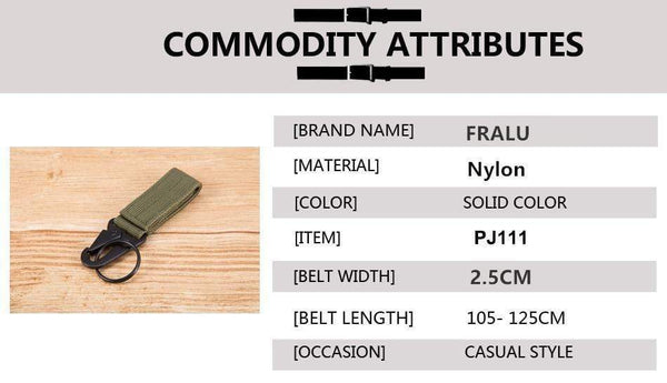 Planet Gates Keychain Military nylon metal button Oyster mouth shape Paste belts Cool alloy buckle men eagle belt