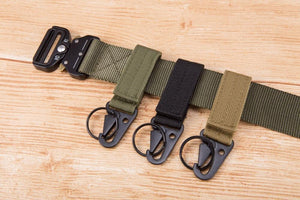 Planet Gates Keychain Military nylon metal button Oyster mouth shape Paste belts Cool alloy buckle men eagle belt