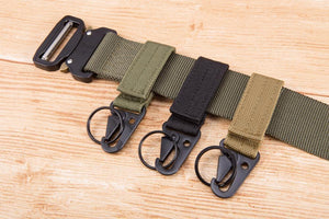 Planet Gates Keychain Military nylon metal button Oyster mouth shape Paste belts Cool alloy buckle men eagle belt