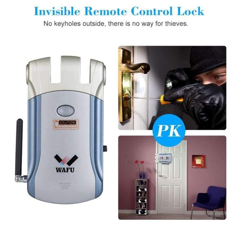 Planet Gates Keyless Entry Electronic Remote Door Lock Invisible Intelligent Lock Wireless iOS Android APP Unlocking With 4 Remote Keys