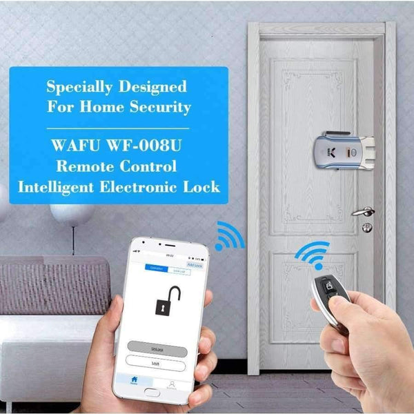 Planet Gates Keyless Entry Electronic Remote Door Lock Invisible Intelligent Lock Wireless iOS Android APP Unlocking With 4 Remote Keys