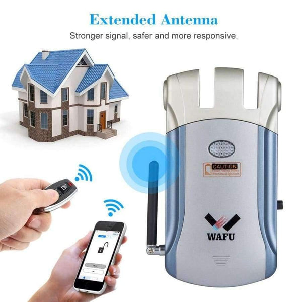 Planet Gates Keyless Entry Electronic Remote Door Lock Invisible Intelligent Lock Wireless iOS Android APP Unlocking With 4 Remote Keys