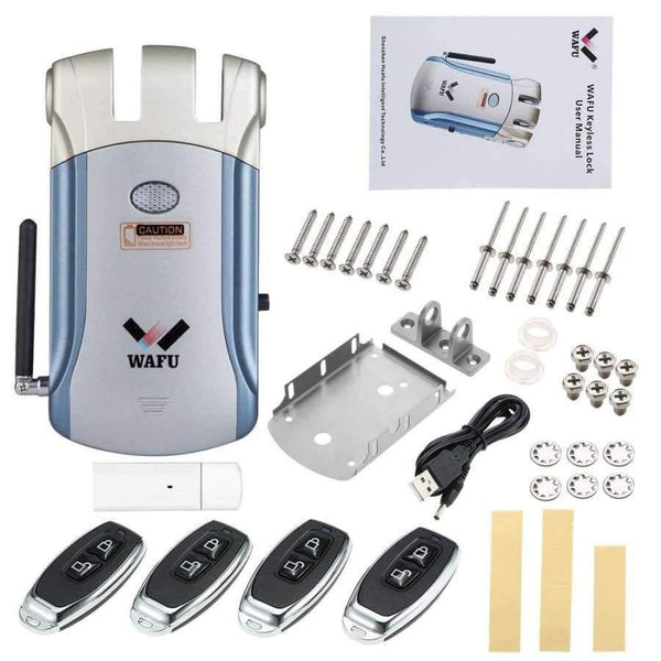 Planet Gates Keyless Entry Electronic Remote Door Lock Invisible Intelligent Lock Wireless iOS Android APP Unlocking With 4 Remote Keys