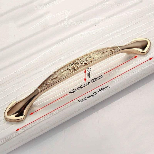 Champagne Gold Door Handles Zinc Alloy Cabinet Handle Drawer Knobs European Wardrobe Pulls Kitchen Handle Furniture Hardware