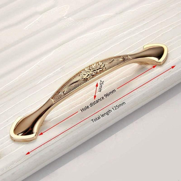 Champagne Gold Door Handles Zinc Alloy Cabinet Handle Drawer Knobs European Wardrobe Pulls Kitchen Handle Furniture Hardware