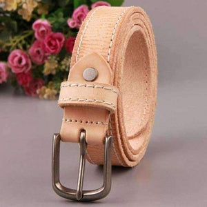 Planet Gates Khaki / 100cm CUKUP Ladies Quality Pure Cow Cowhide Leather Belts Pin Buckle Casual Styles Jeans Genuine Belts for Women 2.4cm Width NCK374