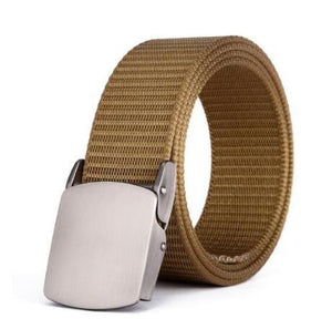 Fashion Male Black Nylon Belt Outdoor Metal Automatic Buckle Canvas Belts Casual Pants Cool Wild Luxury Waist Belts