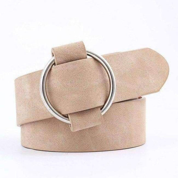 Planet Gates khaki / 103 Fashion Women Vintage Metal Round Buckle Waist Belt Waistband Needle-free Circle Casual Ladies Belt