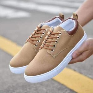 Planet Gates Khaki / 11 REETENE New Arrival Spring Summer Comfortable Casual Shoes Mens Canvas Shoes For Men Lace-Up Brand Fashion Flat Loafers Shoe