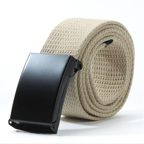 Fashion Men's Plain Webbing Waist Belt Casual Unisex Solid Color Knitted Canvas Belt