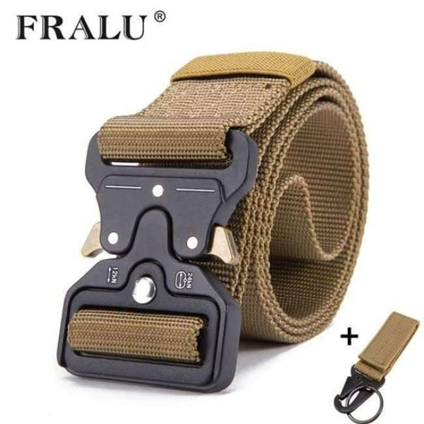 Planet Gates Khaki / 125cm Mens Tactical Belt Military Nylon Belt Outdoor multifunctional Training Belt High Quality Strap ceintures