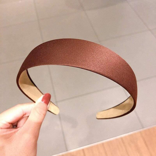 1PC Plastic Fashion Canvas Wide Headband Hair Band Headwear Bezel Hair Accessories For Woman Satin Covered Resin Hairbands