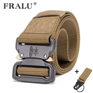 Planet Gates Khaki 2 / 125cm Mens Tactical Belt Military Nylon Belt Outdoor multifunctional Training Belt High Quality Strap ceintures