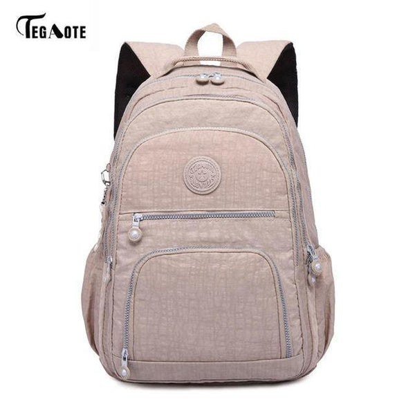 Planet Gates Khaki / 27CMX13CMX37CM 1368 School Bag Waterproof Nylon Brand Laptop Backpacks For Teenager Women Backpack Leisure Shoulder Bags Computer Packsack