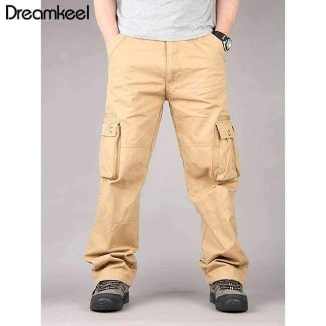 Planet Gates ArmyGreen / 30 Tactical Military Fatigues Cargo Pants Men Men's Cotton Loose Military Trousers Pants Plus Size 40 Light Green