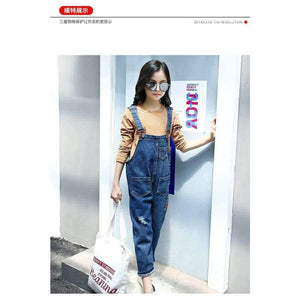 Planet Gates Khaki / 4T Enfant Fille Teenage Girls Clothes Set For 5 6 7 8 9 10 11 12 13 Years Striped T Shirt + Embroidery Denim Overalls