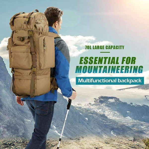Planet Gates Khaki / 50 - 70L 70L Big Capacity Outdoor Sports Bag Military Tactical Backpack Hiking Camping Waterproof Wear-resisting Nylon Rucksack