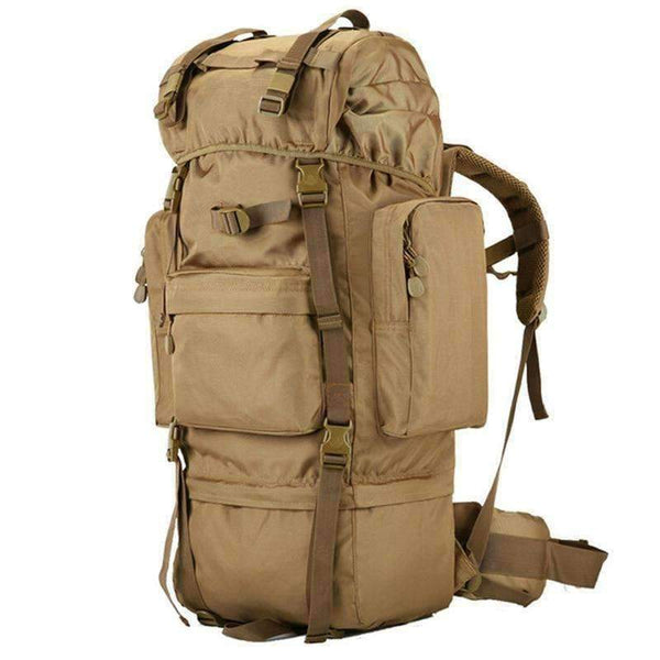 Planet Gates Khaki / 50 - 70L 70L Big Capacity Outdoor Sports Bag Military Tactical Backpack Hiking Camping Waterproof Wear-resisting Nylon Rucksack